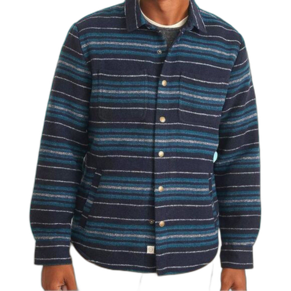 Marine Layer Mens Blue Striped Long Sleeve Button Front Shirt Jacket M (no size)